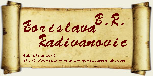 Borislava Radivanović vizit kartica